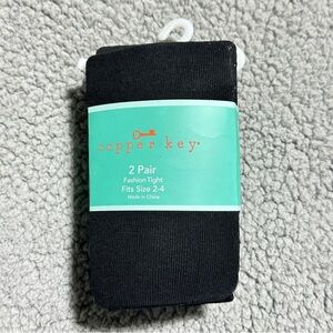 Copper Key Black Fashion Tights - 2 Pack